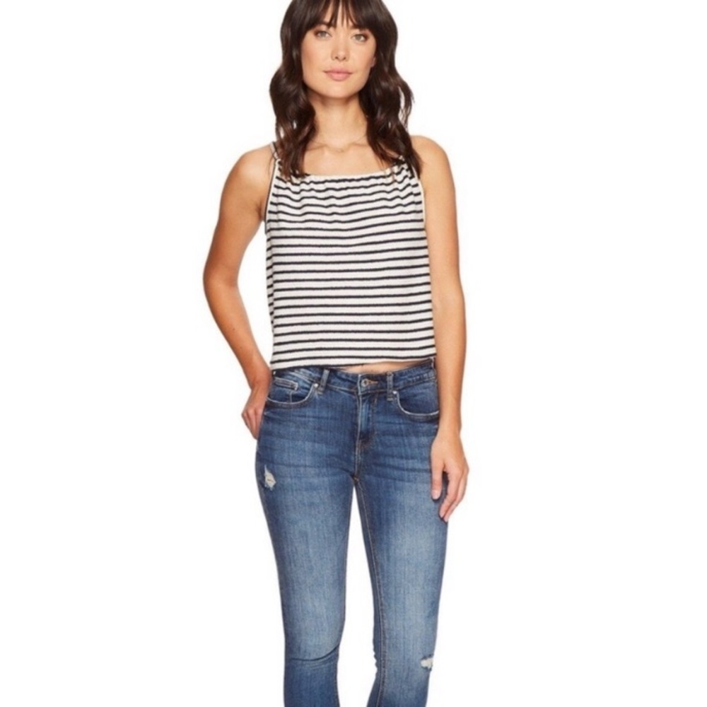BB Dakota Striped French Terry Open Back Tank Top